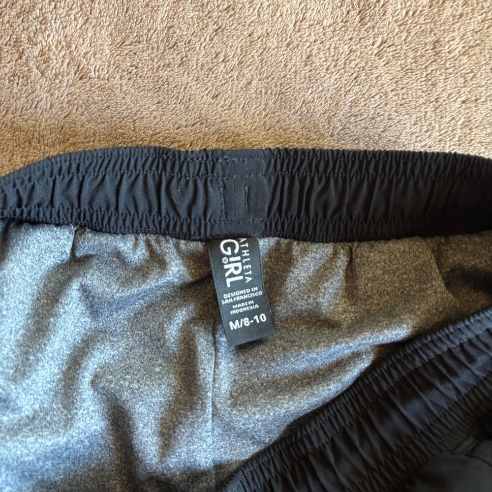 Athleta Girl Black Joggers Performance Pants Drawstring Size M 8-10 - Picture 7 of 8